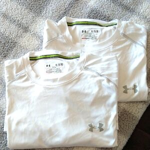 Set of 2 Under Armour Short Sleeve Shirts XL Heat Gear White
